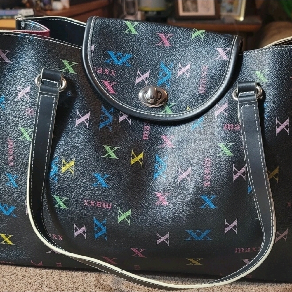Black Multicolor Tote Bag
